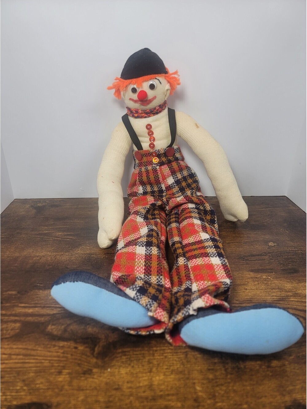 Vintage Handmade Clown Plush Doll